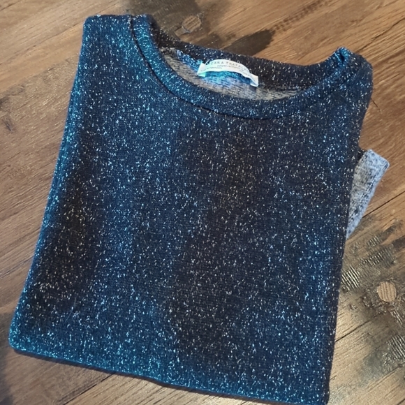 Zara Trafaluc Black Crew Neck Cuffed Short Sleeve Top. Sz M. - Picture 12 of 12